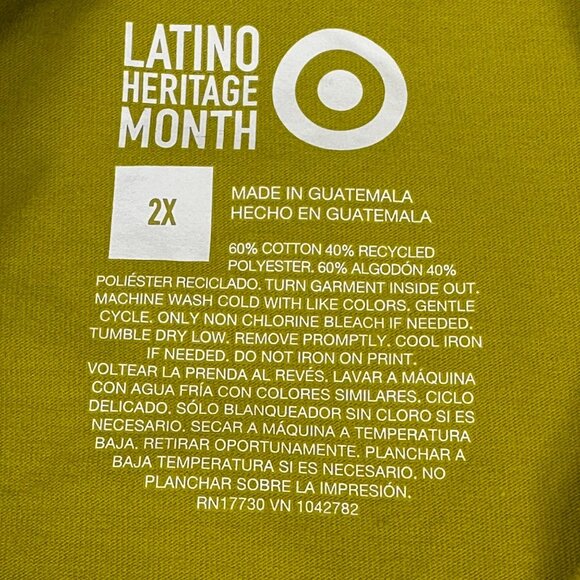 Latino Heritage Month Men's Size 2XL Shirt Tee With Graphic Yellow NWOT - Picture 4 of 10